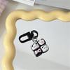 Llavero cuádruple negro con dibujos animados, divertido colgante de perro Sanrio Yugui Kulomi, accesorios para pareja y novia.