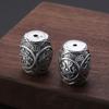 Venta al por mayor de fábrica de joyería de plata esterlina S925, accesorios de bricolaje de plata tailandesa retro, cuentas de barril de cuatro bestias divinas