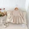 Vestido de primavera y otoño para niñas, estilo occidental, personalizado, de marca de moda, estilo coreano, suéter, vestido de princesa de punto de moda.