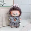 Colgante Labubu de 17 cm Ropa Gato t Traje Primera, Segunda y Tercera Generación Ropa de Muñeca Labubu Ropa de Muñeca