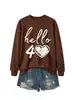 Amazon eBay estación independiente moda versátil mujer hola 40 corazón cuello redondo manga larga sudadera comercio exterior transfronterizo