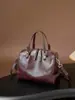Bolso de Mano de Cuero Curtido Vegetal, Bolso Grande de Piel de Vaca de Primera Capa, Bolso Cruzado Retro de Cuero de Pasta de Árbol, Moderno, Casual y Versátil Piel Suave 775