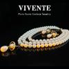 Collar de perlas de tres capas con forma de gota de agua de la Emperatriz Viuda, Saturno Viviana, pendientes de alta versión exagerada europeos y americanos.