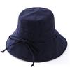 Chapéu de verão infantil de cor sólida, algodão e linho, chapéu dobrável, aba grande, chapéu de bacia, proteção solar ao ar livre, chapéu de pescador com borda grande, maré