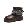 Botas de Encaje con Lazo de Bajo Tacón para Niñas Otoño 2026, Botas de Cuero Antideslizantes y Duraderas, Botas de Moda Versátiles para Niños, Estilo de Moda