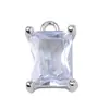 Colgante Rectangular de Cobre Puro con Incrustaciones de Circonita, Conserva el Color, Chapado Eléctrico, Cuentas Espaciadoras de Gota de Agua, Accesorios de Joyería, Materiales para Cadena Hecha a Mano DIY