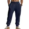 Pantalones Deportivos de Trabajo Casuales de Moda Europeos y Americanos para Hombre, Transfronterizos, Otoño e Invierno, Entrenamiento, Multibolsillos, Cremallera, Elásticos, Ajuste Delgado