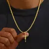 Joias de Comércio Exterior Colar de Aço Inoxidável Transfronteiriço Pingente de Cruz Pingente de Personalidade Colar de Pessoa da Moda Joias Banhadas a Ouro Luxo Leve