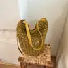 2026 Verão Novo Casual Simples Nicho Bolsa de Palha Estilo Balde High-End Fashionável Ombro Transversal