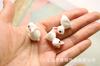Jóias de paisagem em miniatura Coelho branco tridimensional DIY Chaveiro artesanal Brincos Colar Pingente Pingente Material Coelho