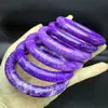 Pulsera Redonda de Sugilita Barroca, Pulsera Violeta Estilo Étnico, Pulsera de Sugilita Morada Sudafricana para Mujer, Pulsera de Jade Flor de Durazno