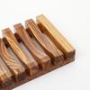Fabricante bandeja de jabón de madera marrón para inodoro inodoro escurridor caja de jabón ranurada soporte para jabón juego de dos piezas traje