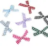 Fita Xadrez de 1cm em Formato de Orelha Laço Acessórios para Roupas Renda Artesanal DIY Sapato Meias Bolsas Decoração de Boneca Laço