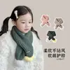 Cachecol Infantil Coreano Outono e Inverno 2025 Novo Cachecol Cruzado de Tricô para Bebê Cachecol de Lã Quente Espessado