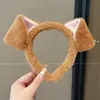 Diadema de peluche de dibujos animados linda y adorable para niñas, diseñada para lavarse la cara, evitar que el cabello se resbale y perfecta para tomar fotografías