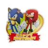 Topo de Bolo de Aniversário Infantil Novo Mais Vendido com Tema Sonic, Conjunto Grande e Pequeno, Enfeites de Decoração de Festa