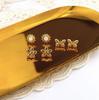 Pendientes de Acero Inoxidable Estilo Nicho Transfronterizo con Flor de Goteo de Aceite y Mariposa, Pendientes de Acero Inoxidable Estilo Palacio Moda Francesa al por Mayor