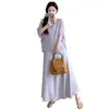 Novo Conjunto de Verão para Gestantes 2025: Conjunto de Duas Peças Elegante e Moderno, Cor Sólida, Manga Curta, Estilo Coreano