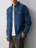 Chaqueta vaquera Mokamke para hombre, estilo casual urbano, con bloques de color, nuevo estilo con doble bolsillo de parche, chaqueta para hombre 81728