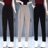 Pantalones de Pana Gruesos Forrados de Polar para Otoño, Nuevos de Cintura Alta Adelgazantes, Pierna Ancha Suelta, Forma de Rábano, Casuales para Mujer