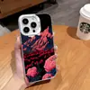 Estilo de Tendencia Nacional Estampado Retro Peonía de Montaña Funda de Teléfono Artística para iPhone 16 18 Pro Hermosa Cubierta Protectora para Niñas