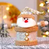 Tarro de Manzanas Navideño Transfronterizo Papá Noel Muñeco de Nieve Nochebuena Caja de Dulces Decoración Dorada de Papá Noel Caja de Regalo
