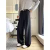 Nuevos pantalones casuales de otoño para hombre, estilo Hong Kong, corte holgado, marca trendy japonesa, pantalones ajustados para jóvenes, pierna ancha y bajo ancho