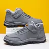 Sapatos Casuais Masculinos, Sapatos de Algodão Quentes Aveludados de Inverno, Sapatos Esportivos Leves para Exterior, Sapatos de Caminhada Masculinos para Pessoas de Meia-Idade e Idosas