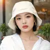 Sombrero de pescador de pana plisado estilo japonés retro Melard para circunferencia de cabeza grande, adelgazante, sombrero de cubo liso para look sin maquillaje