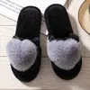 Amor Punta Abierta Peludo Comercio Exterior Transfronterizo Cálido Otoño Invierno Cuatro Estaciones Punta Abierta Pantuflas de Algodón Pantuflas para el Hogar Amazon