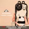 Adequado para Capa de Celular Apple 14 Pro Max iPhone 15/13 Boneco Panda 3D 16/17 Silicone Macio Anti-Queda