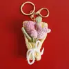 Dulce Colgante de Ramo Tejido a Mano, Elaborado Adorno de Ramo de Flores de Ganchillo de Hilo, Encanto Creativo de Bolso de Flores Hecho a Mano