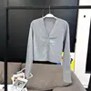[Em Estoque] Cardigã de Tricô Vc Baby para Meninas, Novo Top Fino de Manga Longa para Outono, Jaqueta Suéter Curta