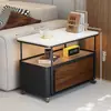 Mesa de Café Multifuncional Móvil Usada para Sala de Estar Wind Apartamento Pequeño en Casa Sofá con Ruedas Gabinete Lateral Mesa Lateral Mesa Pequeña