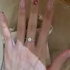 Anillo Abierto de Lazo de Seda Amoroso Estilo Japonés y Coreano Moda Femenina Personalizado Diseño de Nicho Sentido Avanzado Anillo Ajustable para Adelgazar