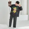 Pijama para Niños Primavera y Otoño Set de Algodón Puro Manga Larga para Niños Gorditos, Conjunto de Ropa Interior Térmica para Niños