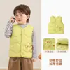Colete Acolchoado Infantil Panda Kaka Cardigã de Inverno para Meninos Top Outono/Inverno para Meninas Roupa de Inverno para Bebê
