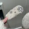 Grampo de Cabelo de Pelúcia com Flocos de Neve e Pérolas para Outono e Inverno para Mulheres, Delicado, Moderno e de Alta Qualidade, Presilha BB, Presilha Lateral, Acessórios de Cabelo para Fotos de Atmosfera