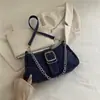 Elegante bolso de lona para mujer, nueva colección 2026, moda nicho de otoño, bolso cruzado con cadena, bolso de hombro y bolso de axila