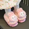 Novas pantufas de algodão infantis para outono e inverno para meninos e meninas, pantufas fofas de desenho animado para casa para meninas, pantufas de algodão para bebês e crianças pequenas