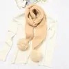 [Bola de lã dourada] cachecol feminino de inverno cachecol de lã tricotado para menina estilo coreano versátil grosso quente estudante