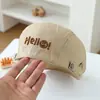 Sombreros para Niños Primavera y Verano Delgados Estilo Coreano Boina Versátil para Niños y Niñas con Letras Bordadas Gorra Elegante a la Moda