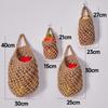 Cesta de almacenamiento tejida con cuerda de algodón hecha a mano para sala de estar, decoración de pared colgante, bolsa de red para frutas, transfronteriza