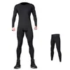 Traje de Running Otoño Invierno para Hombre Ropa Casual de Secado Rápido Ropa Deportiva Térmica Elástica Alta Entrenamiento Malla Base Ajustada Entrenamiento Fitness