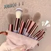Set de Pinceles de Maquillaje, Pincel para Polvo Suelto, Pincel para Corrector, Pincel para Base, Bolsa Portátil de Almacenamiento para Estudiantes, Set Completo de Pinceles, Maquillaje de Belleza