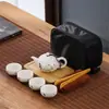 Juego de Té Portátil para Viaje Tetera Ding Kiln Gaiwan Taza de Té Bandeja de Té Taza Rápida Logo de Empresa Regalo Souvenir Juego de Té