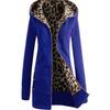 Ebay Aliexpress Novo Moletom Grosso com Capuz Estampa de Leopardo Europeu e Americano Forrado com Lã Jaqueta Tamanho Grande Inverno Roupas Femininas 9101