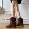 Botines de Tacón Grueso Melard para Mujer 2026 Otoño/Invierno Nuevos Botas de Plataforma de Media Pantorrilla Versátiles Estilo Británico Retro Botas Martin