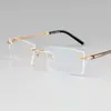 Moda hueca titanio puro personalidad sin bisagra de tornillo ultraligero cómodo 10G Armazón sin montura para hombre