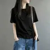Camiseta blanca elegante de manga corta para mujer talla grande, nuevo modelo verano 2026, corte holgado, top estilizado y favorecedor para damas talla grande